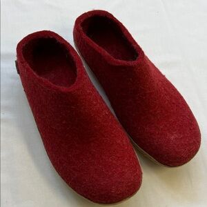 Red Woolen Loafers for Men